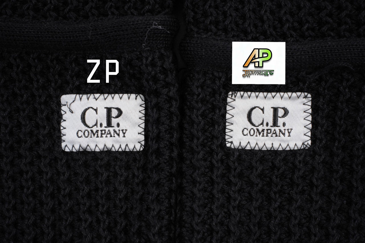 C.P. Company Sleeve Round Logo Knit Hooded Jacket