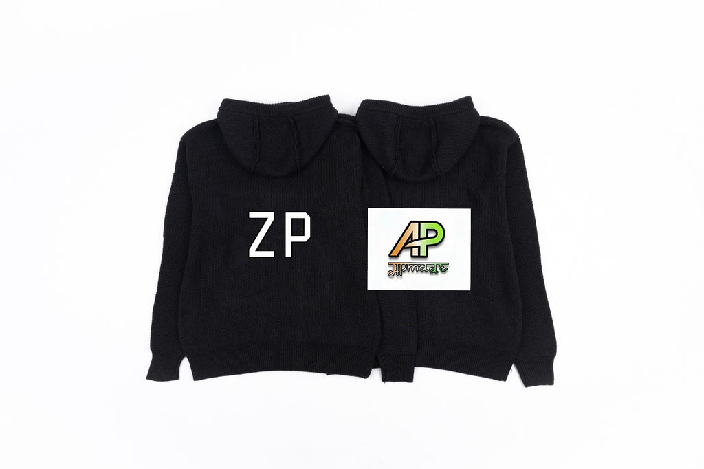 C.P. Company Sleeve Round Logo Knit Hooded Jacket