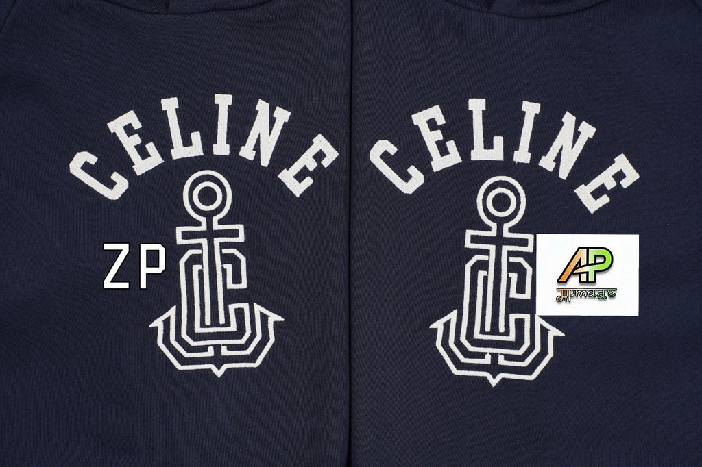 Celine Letter Embroidered Hoodie