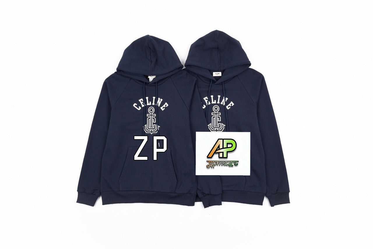 Celine Letter Embroidered Hoodie