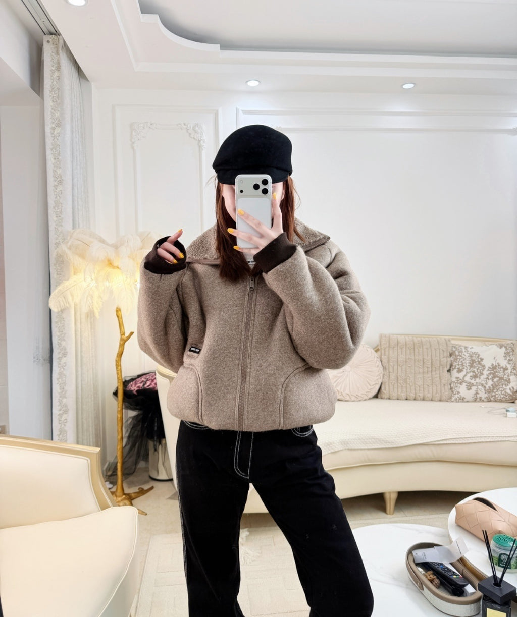Miu Miu Small Label Merard Lambswool Coat