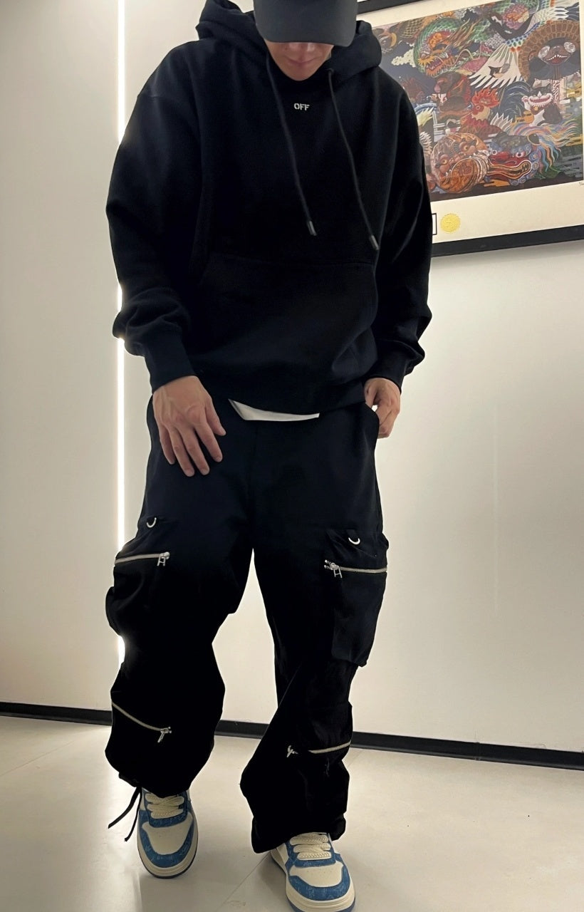 Off-White Dark-Pattern Anchor Arrow Embroidered Hoodie