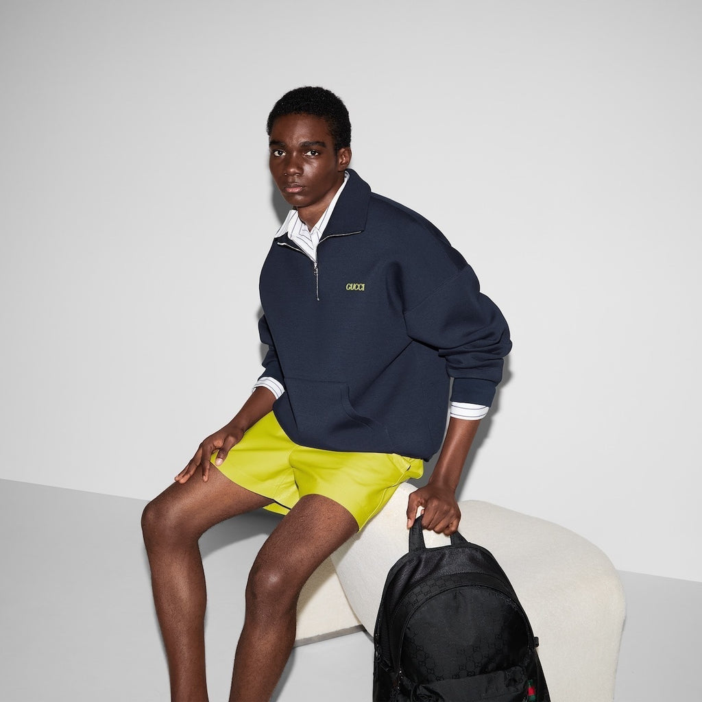 Gucci Embroidered Small Logo Space Cotton Sweatshirt