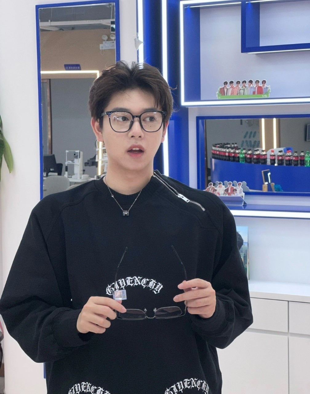 Givenchy Zippered Metal Fleece Sweatshirt