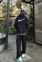 Nike Sup × Nk Collaboration Hooded Jacket with Embroidered Swoosh