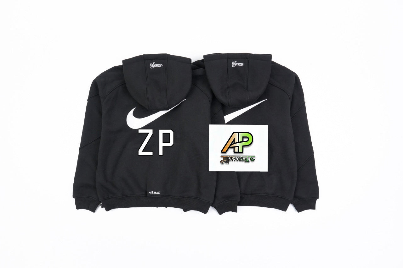 Nike Sup × Nk Collaboration Hooded Jacket with Embroidered Swoosh