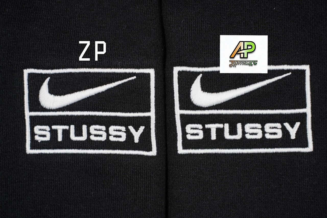 Nike x Stussy 23SS Solid Color Embroidered Logo Hooded Fleece Sweatshirt