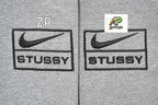 Nike x Stussy 23SS Solid Color Embroidered Logo Hooded Fleece Sweatshirt