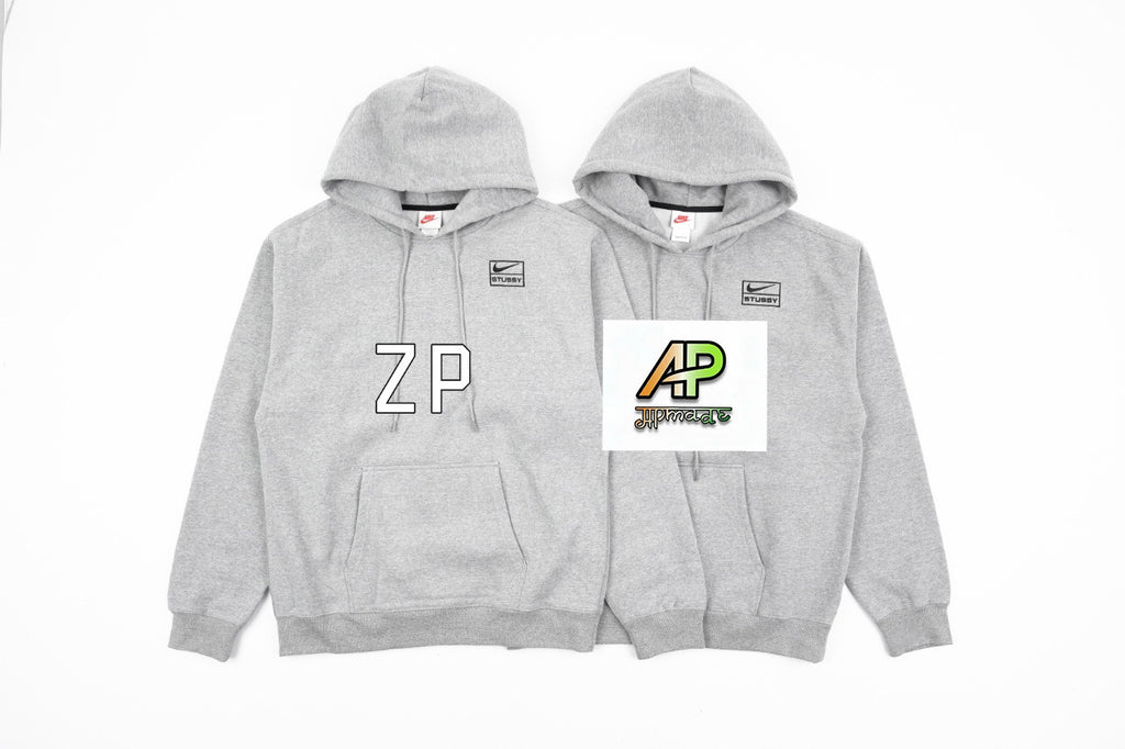 Nike x Stussy 23SS Solid Color Embroidered Logo Hooded Fleece Sweatshirt