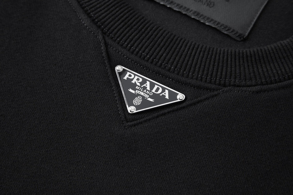 Prada Metal Logo Crewneck Sweatshirt
