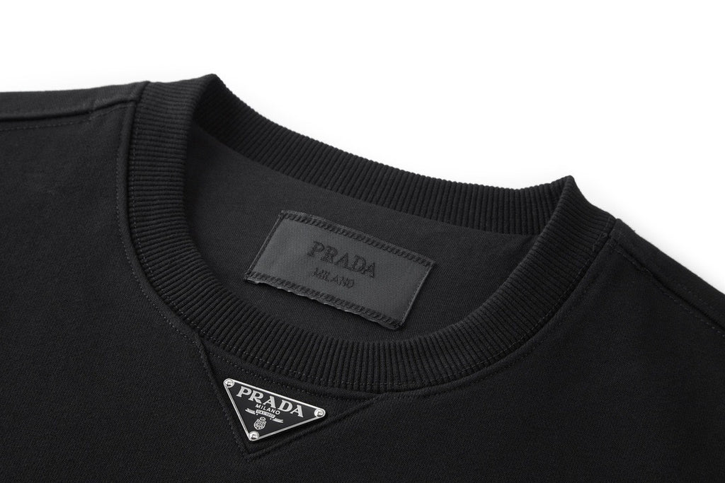 Prada Metal Logo Crewneck Sweatshirt