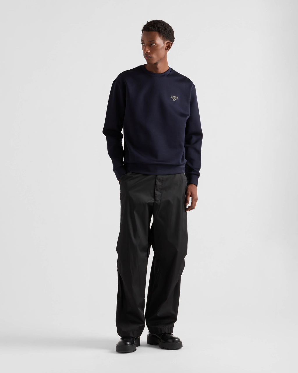 Prada Nylon Patchwork Decorative Air Layer Sweatshirt