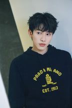 Prada Embroidered Towel Knit Hoodie