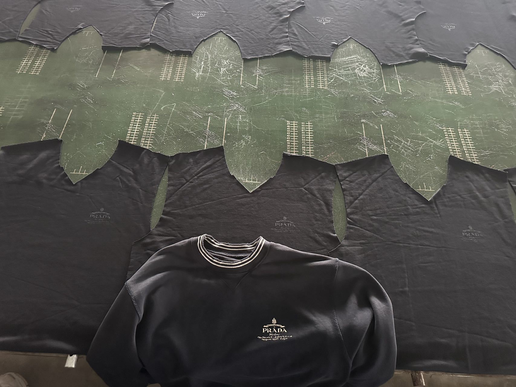 Prada Washed Printed Distressed Sweatshirt