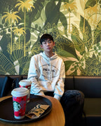 Prada Chest Flower Embroidered Gauze Hoodie