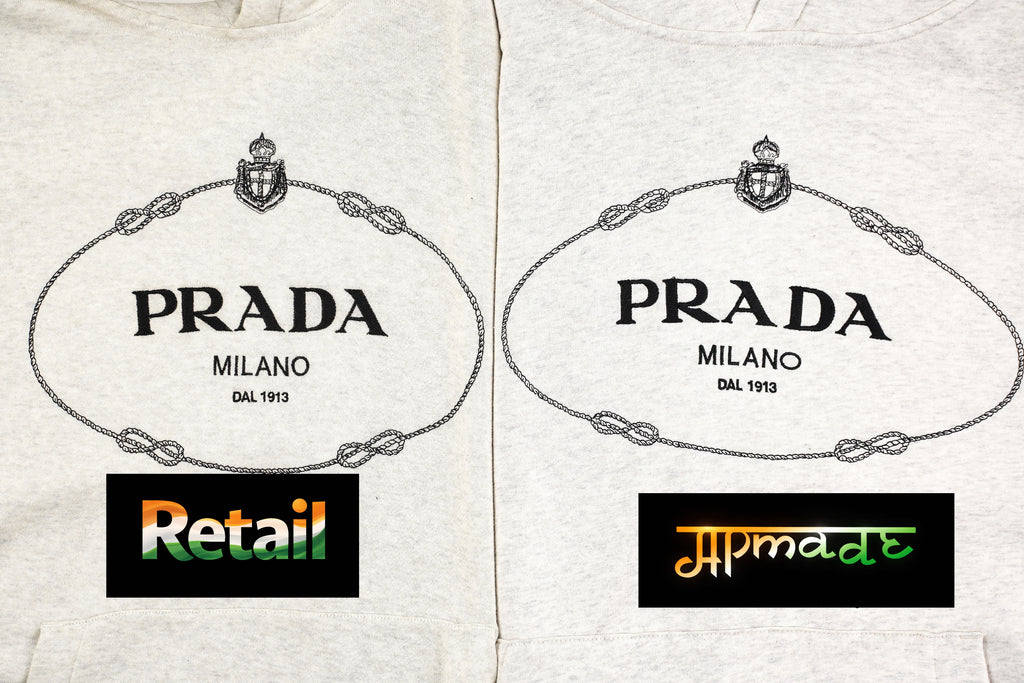 Prada Chest Flower Embroidered Gauze Hoodie