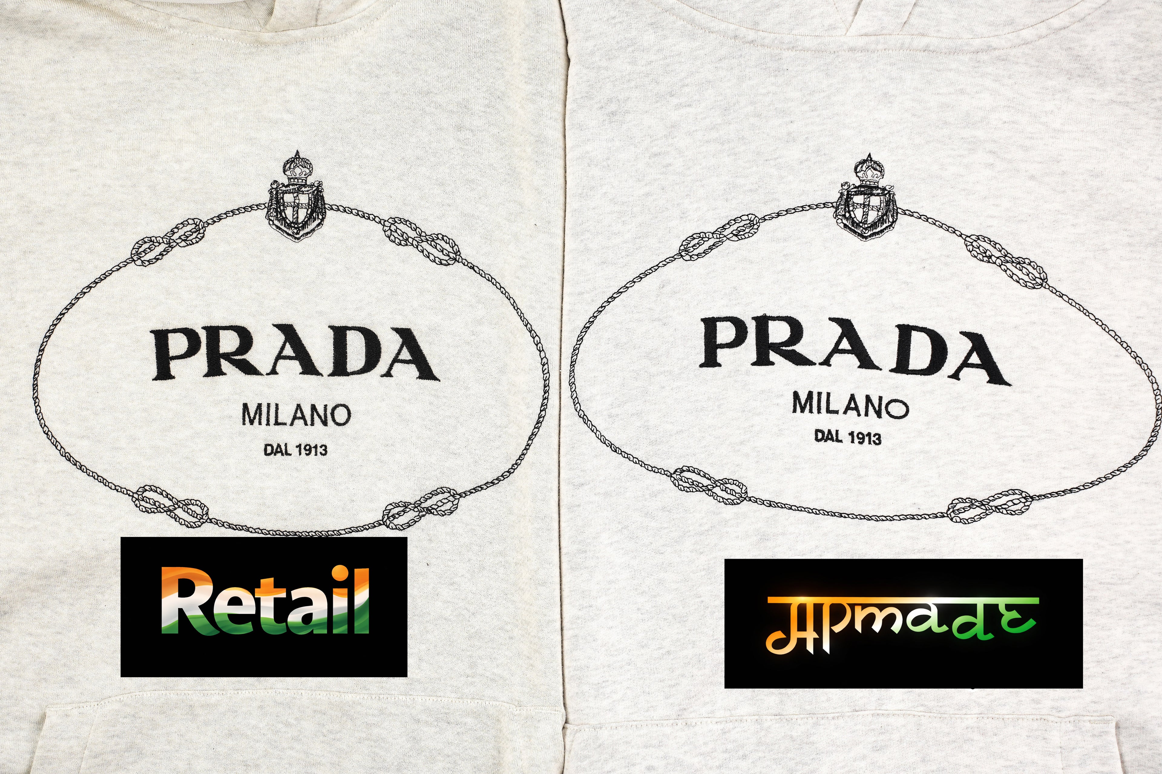 Prada Chest Flower Embroidered Gauze Hoodie