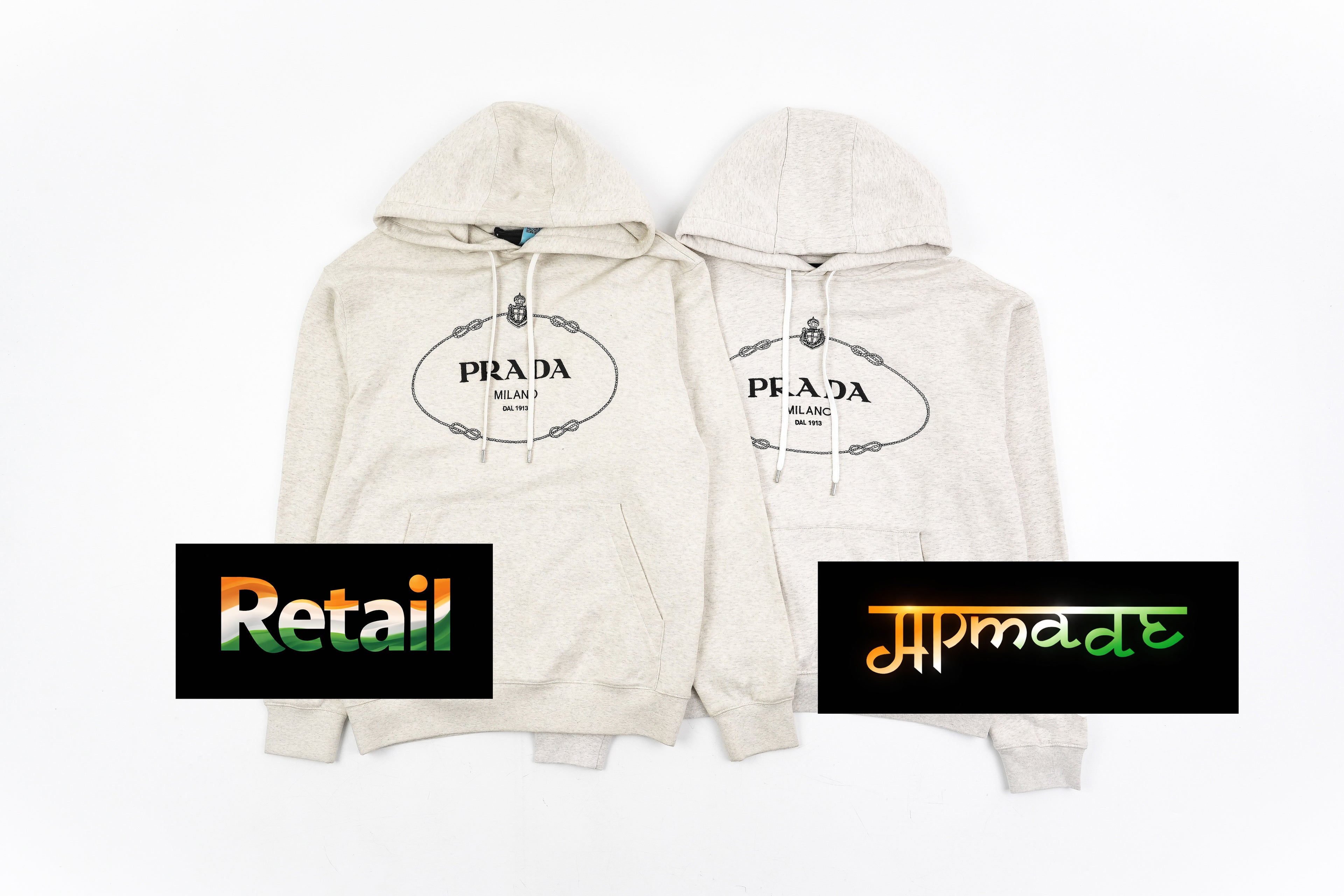Prada Chest Flower Embroidered Gauze Hoodie