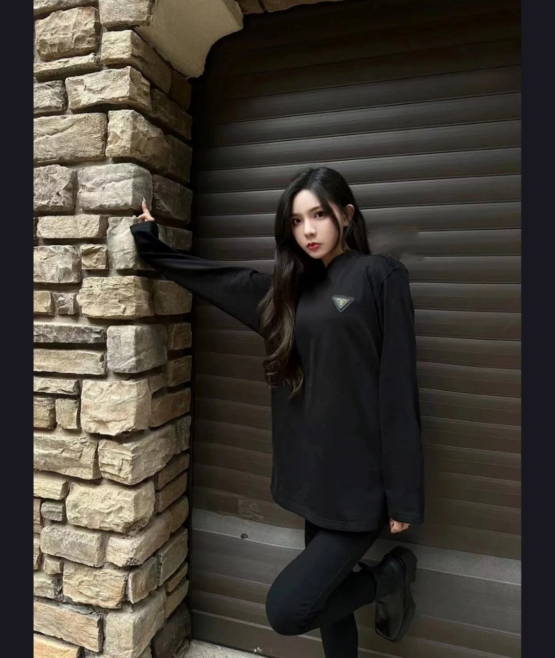 Prada Two-ply Double-faced Plain Weave Sweatshirt