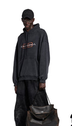 Balenciaga Mottled Muddy Dye Double B Print Hoodie