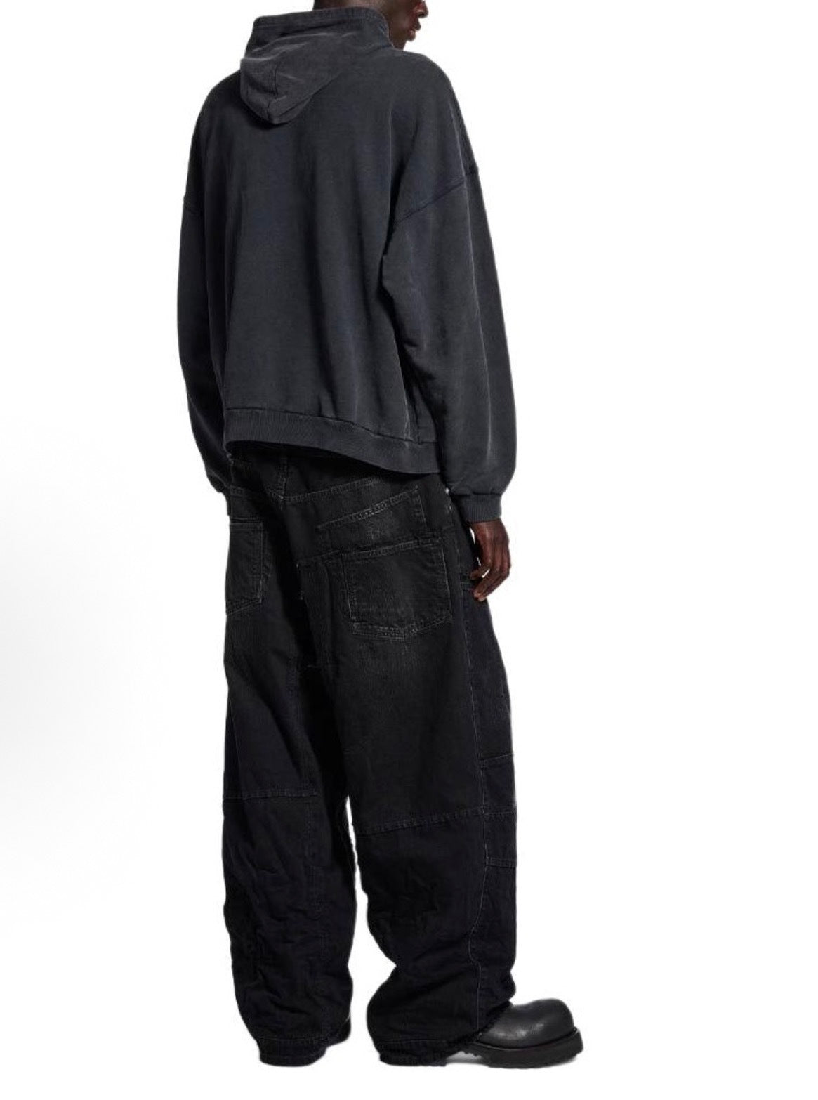 Balenciaga Mottled Muddy Dye Double B Print Hoodie