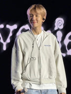 Balenciaga 25SS Letter Embroidery Hooded Zip-Up Sweatshirt