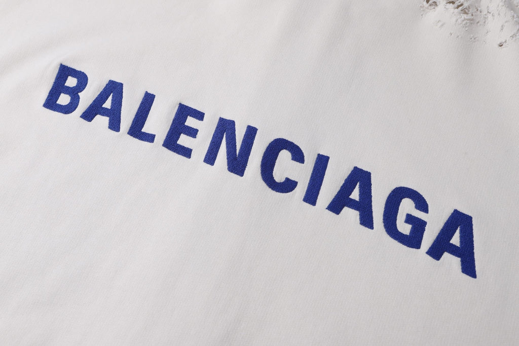 Balenciaga 25SS Letter Embroidery Hooded Zip-Up Sweatshirt