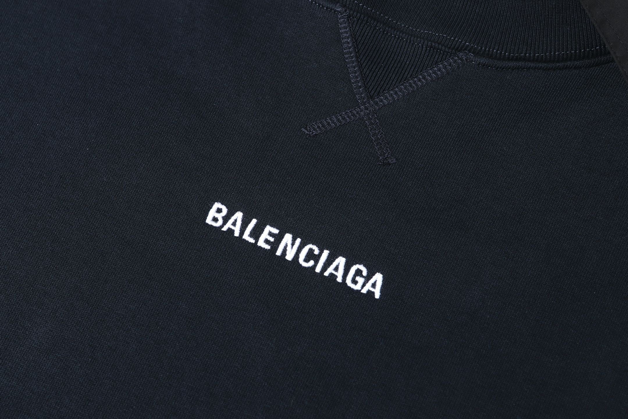 Balenciaga 25SS Embroidered Shirt Collar Drop Shoulder Sweatshirt