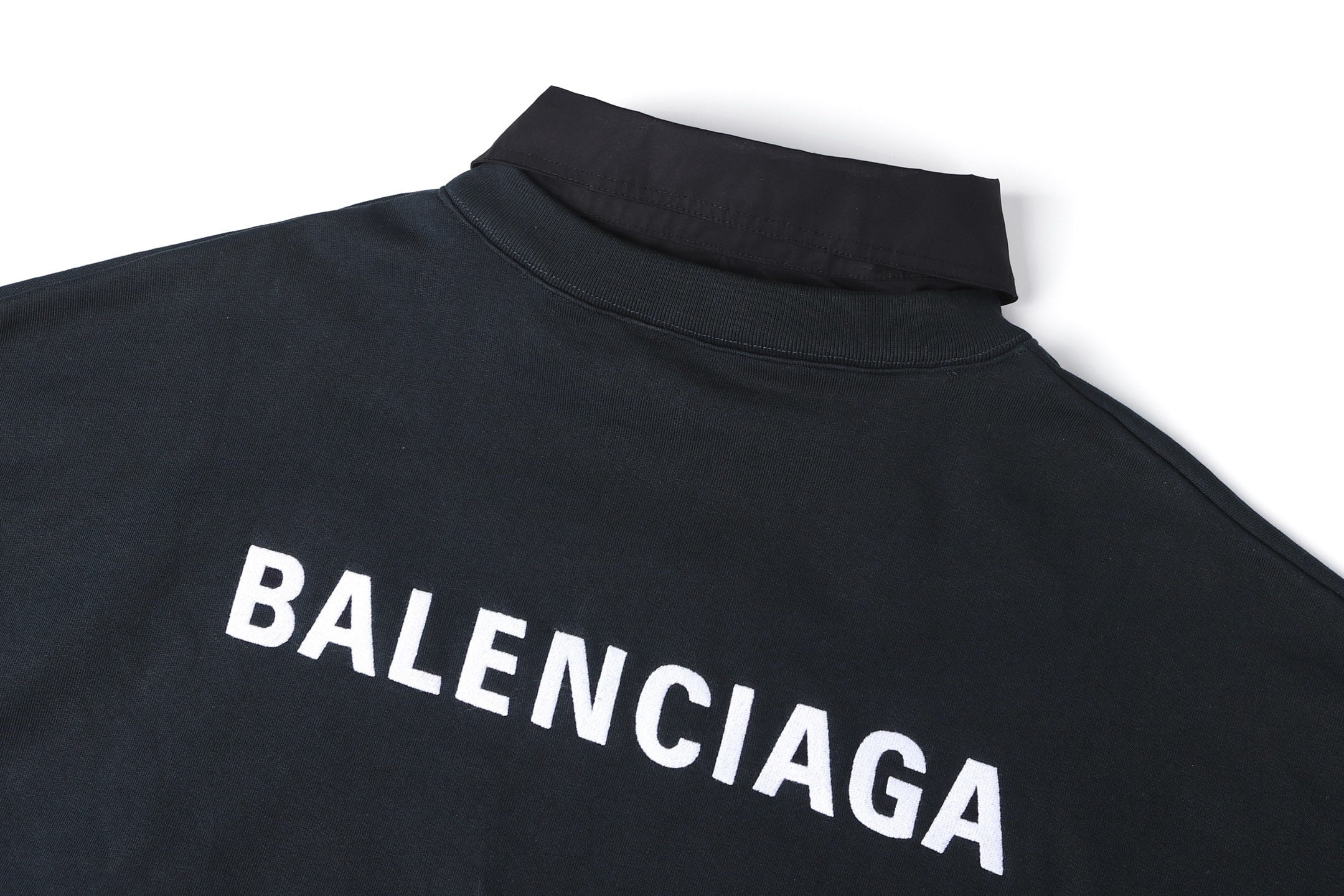 Balenciaga 25SS Embroidered Shirt Collar Drop Shoulder Sweatshirt