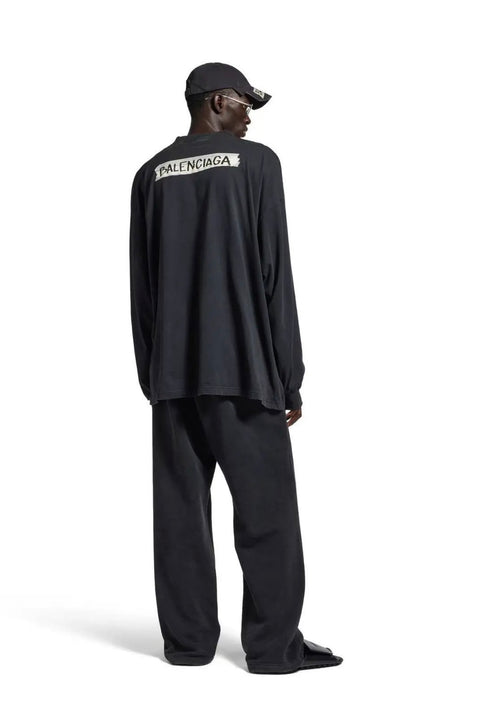 Balenciaga Kraft Paper Washi Tape Lettering Distressed Sweatshirt