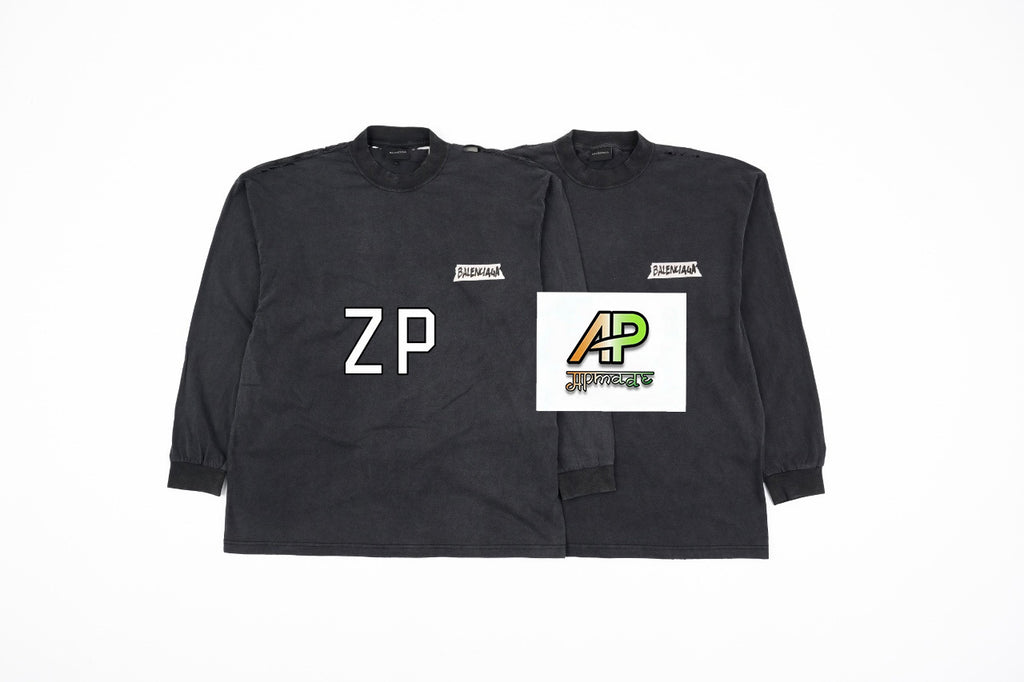 Balenciaga Kraft Paper Washi Tape Lettering Distressed Sweatshirt