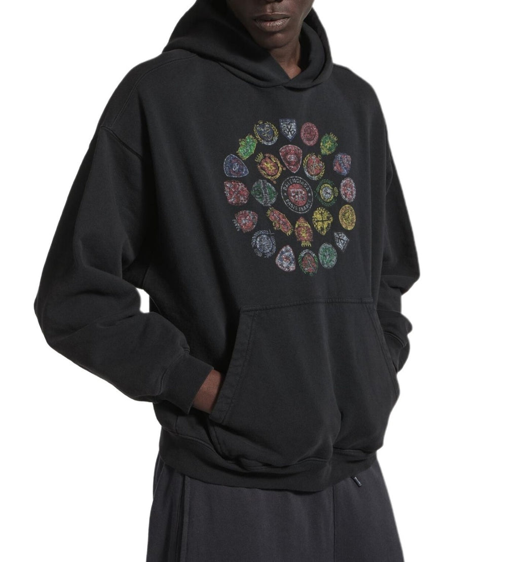 Balenciaga Multi-logo Badge Print Hoodie