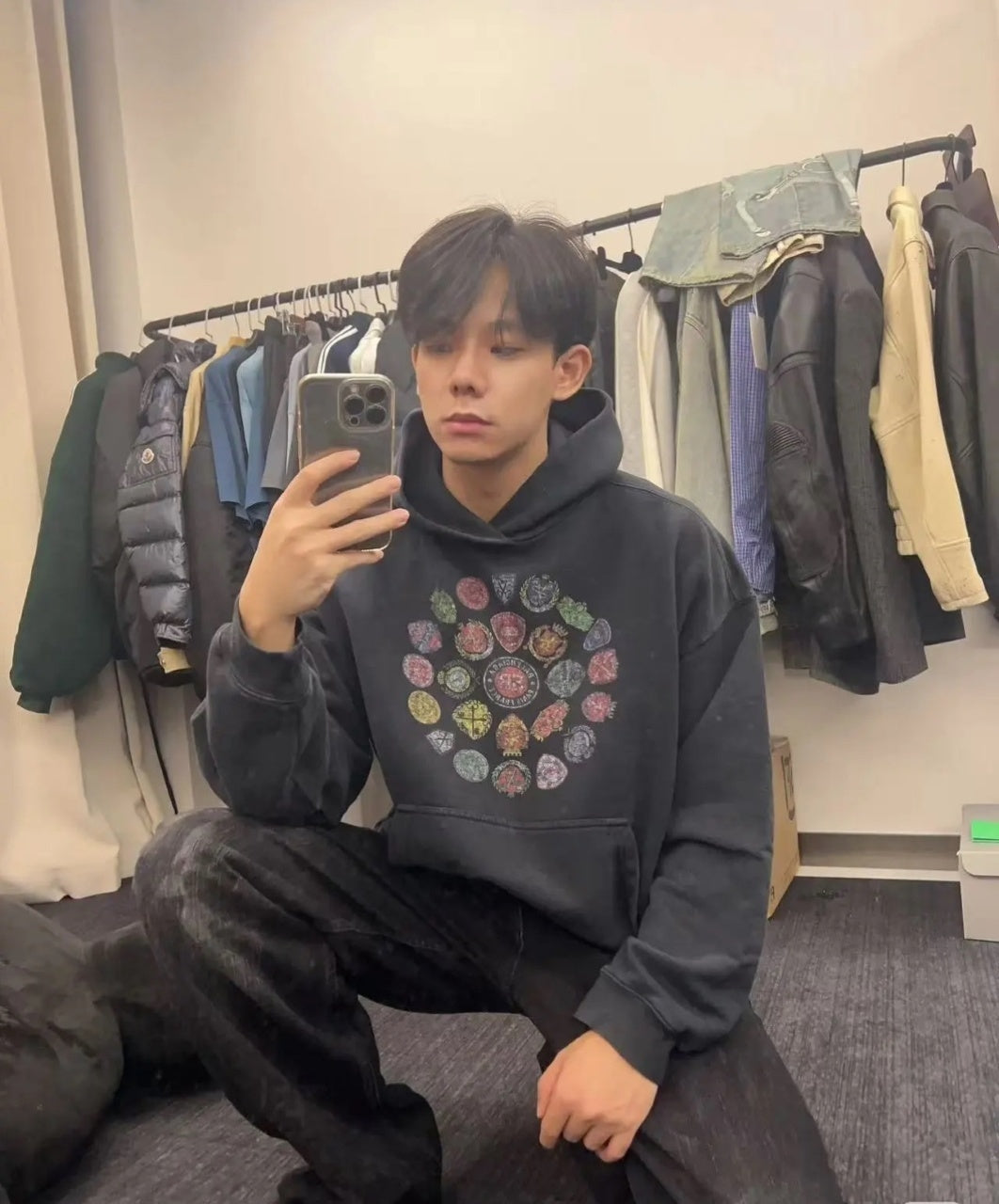 Balenciaga Multi-logo Badge Print Hoodie