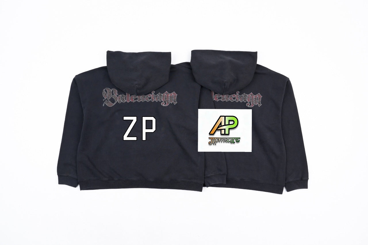 Balenciaga Multi-logo Badge Print Hoodie