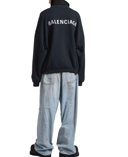 Balenciaga Faux Two-piece Polo Collar Sweatshirt