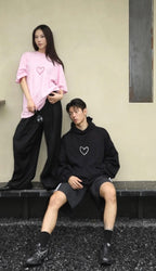 Balenciaga Heart-shaped Two-tone Yarn Hoodie