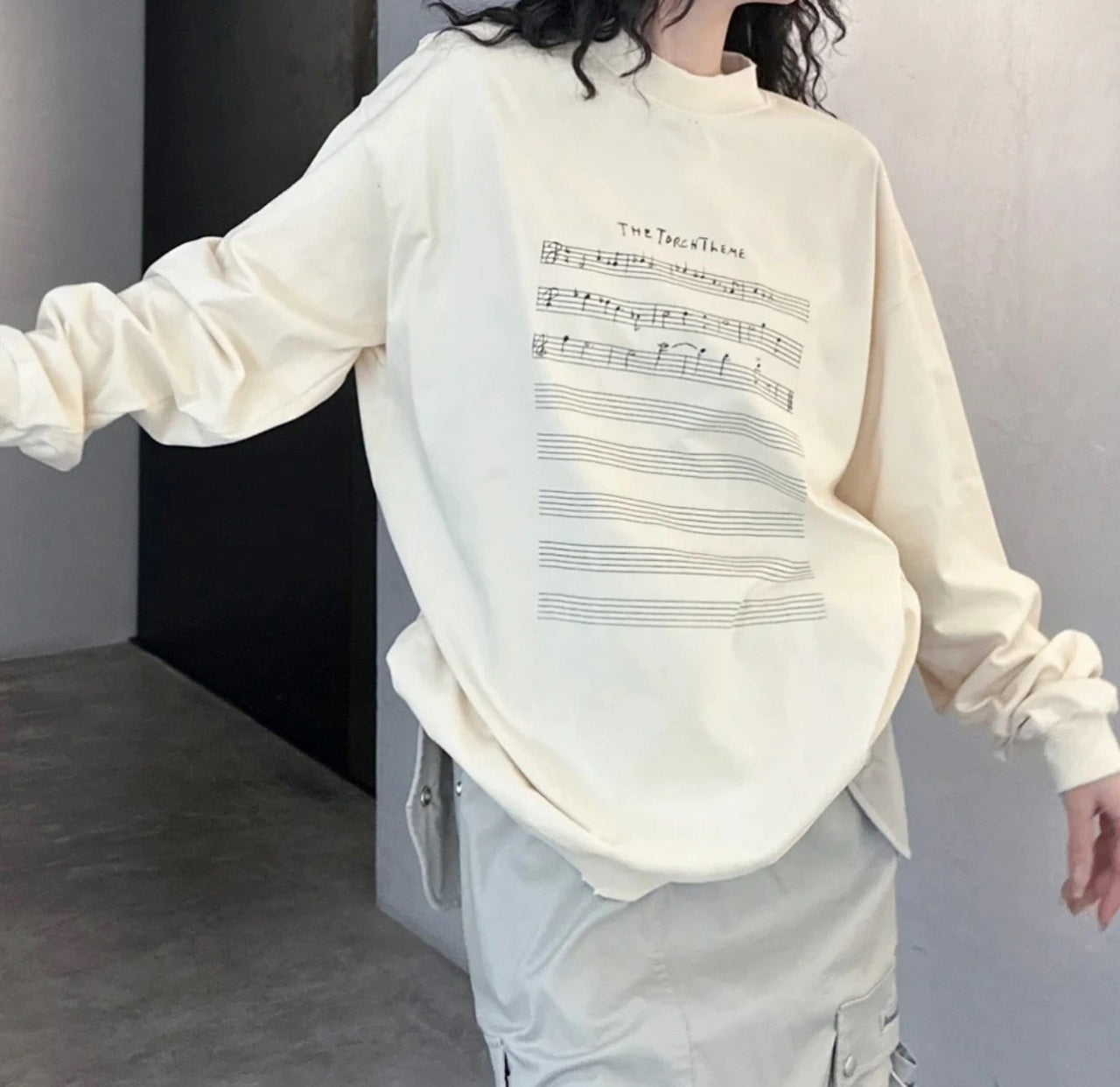 Balenciaga Music Score Crew Neck Sweatshirt