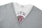 Loewe Faux Two-Piece Printed Embroidered V-Neck Sweatshirt