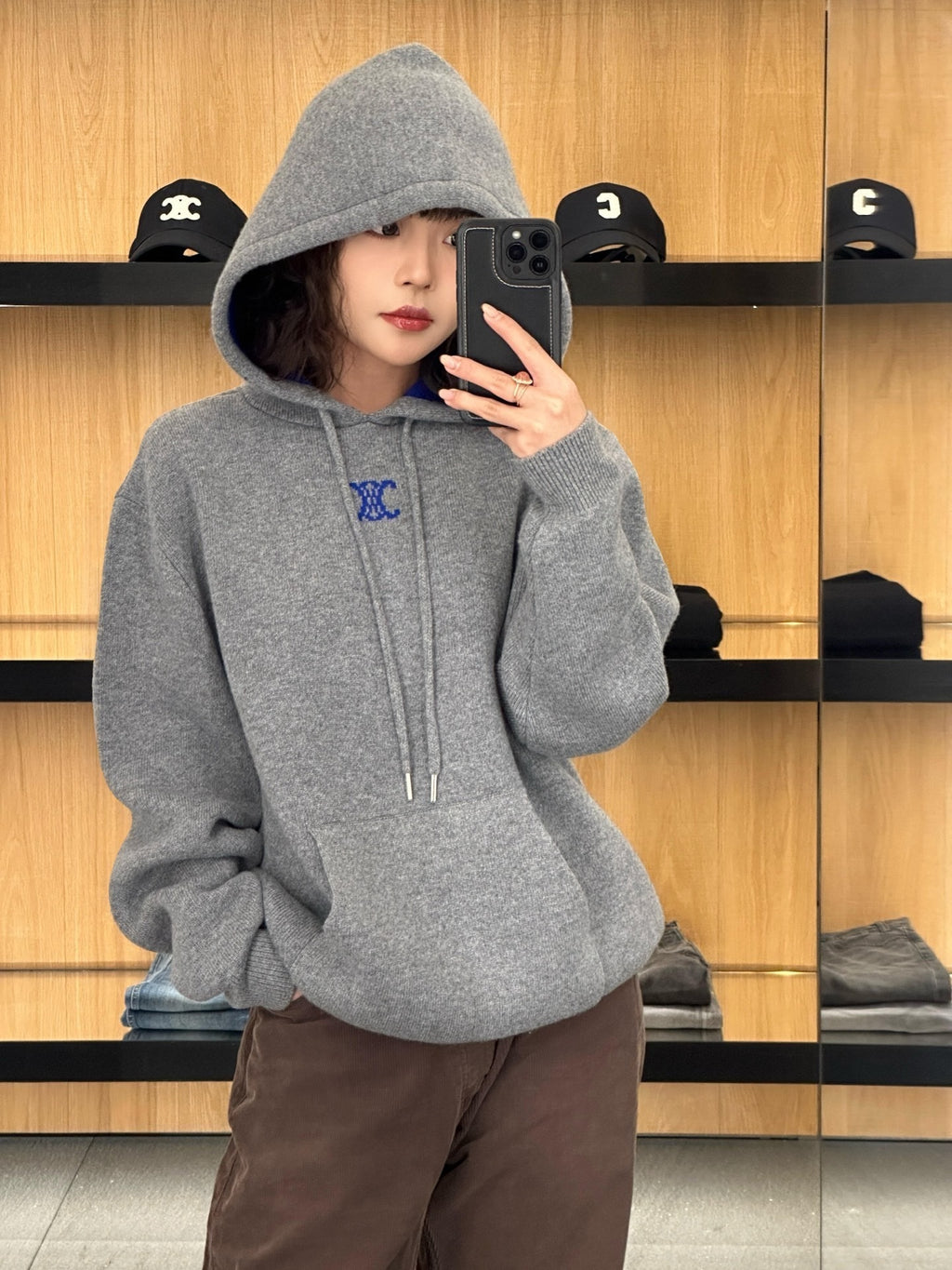 Loewe Anagram Jacquard Logo Knitted Hoodie