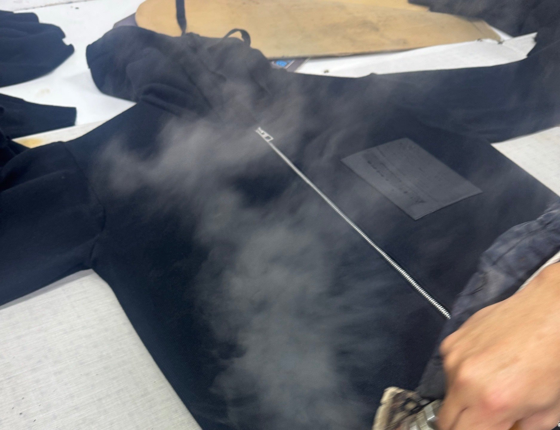 Loewe Leather Label Pocket Knitted Zip-up Hoodie