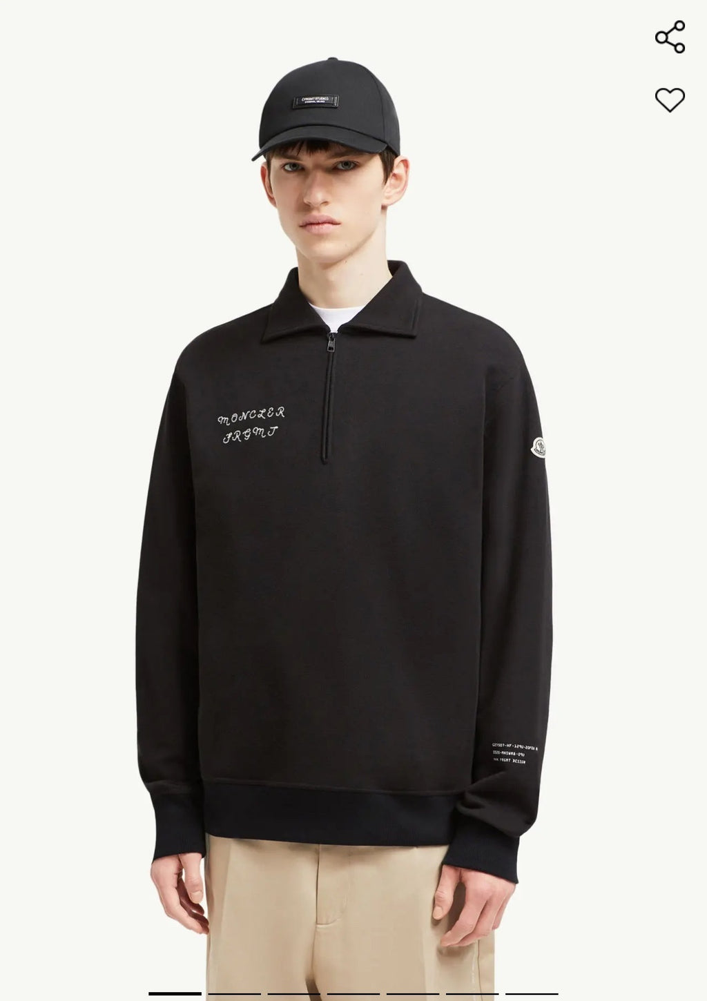Moncler Embroidered Print Polo Sweatshirt