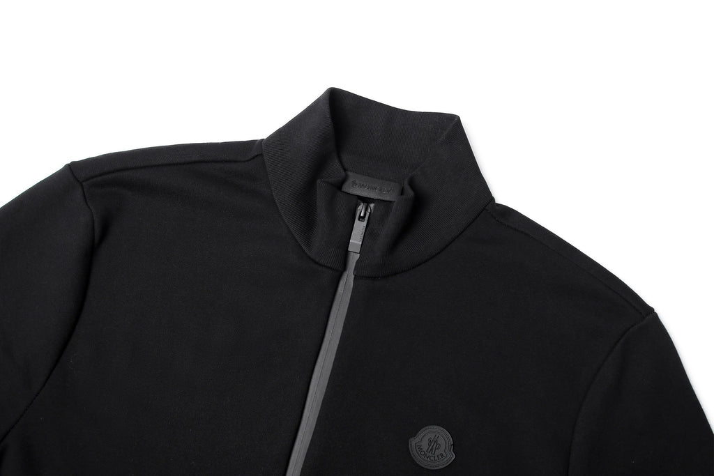 Moncler Stand-up Collar Cotton Solid Color Zip-up
