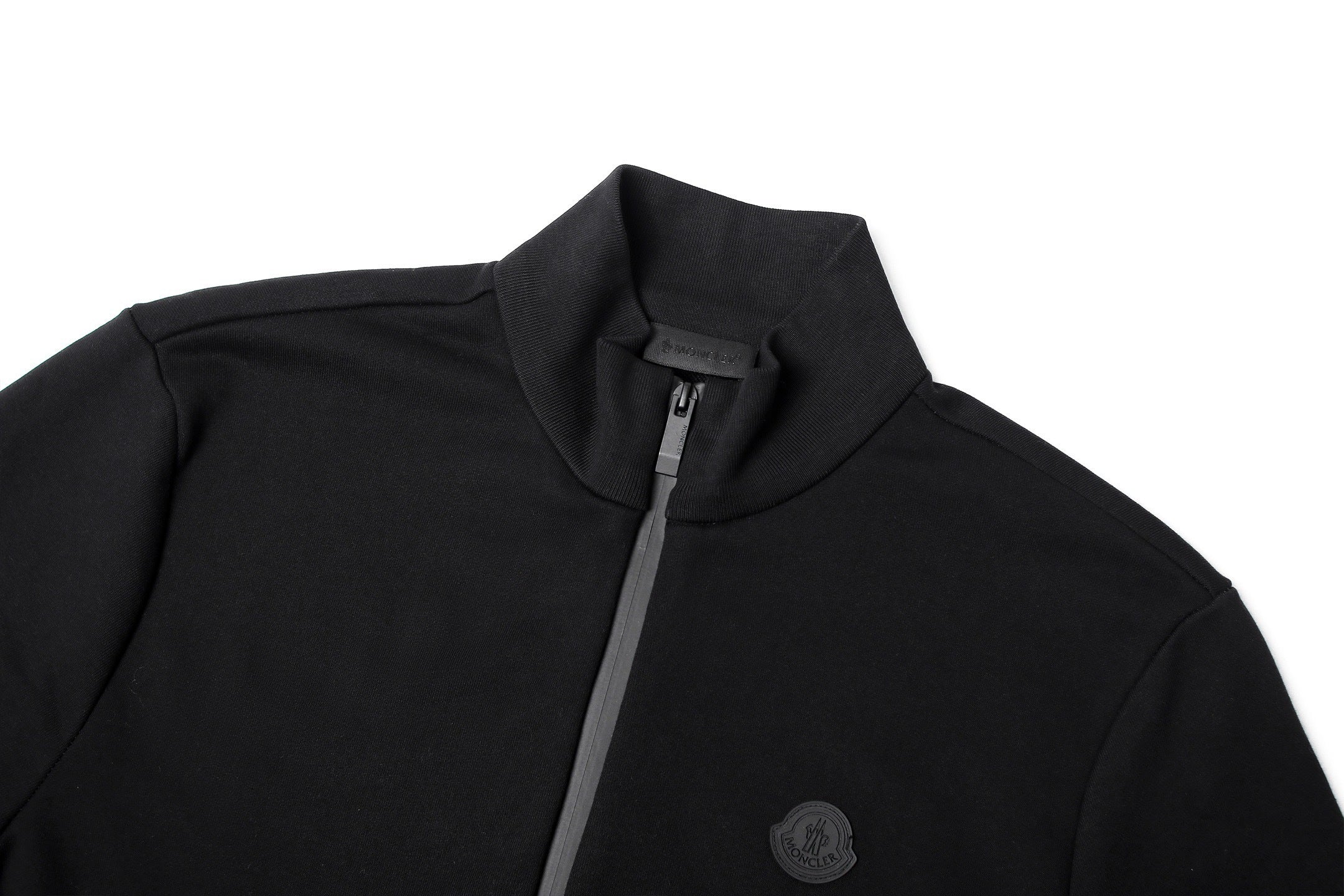 Moncler Stand-up Collar Cotton Solid Color Zip-up