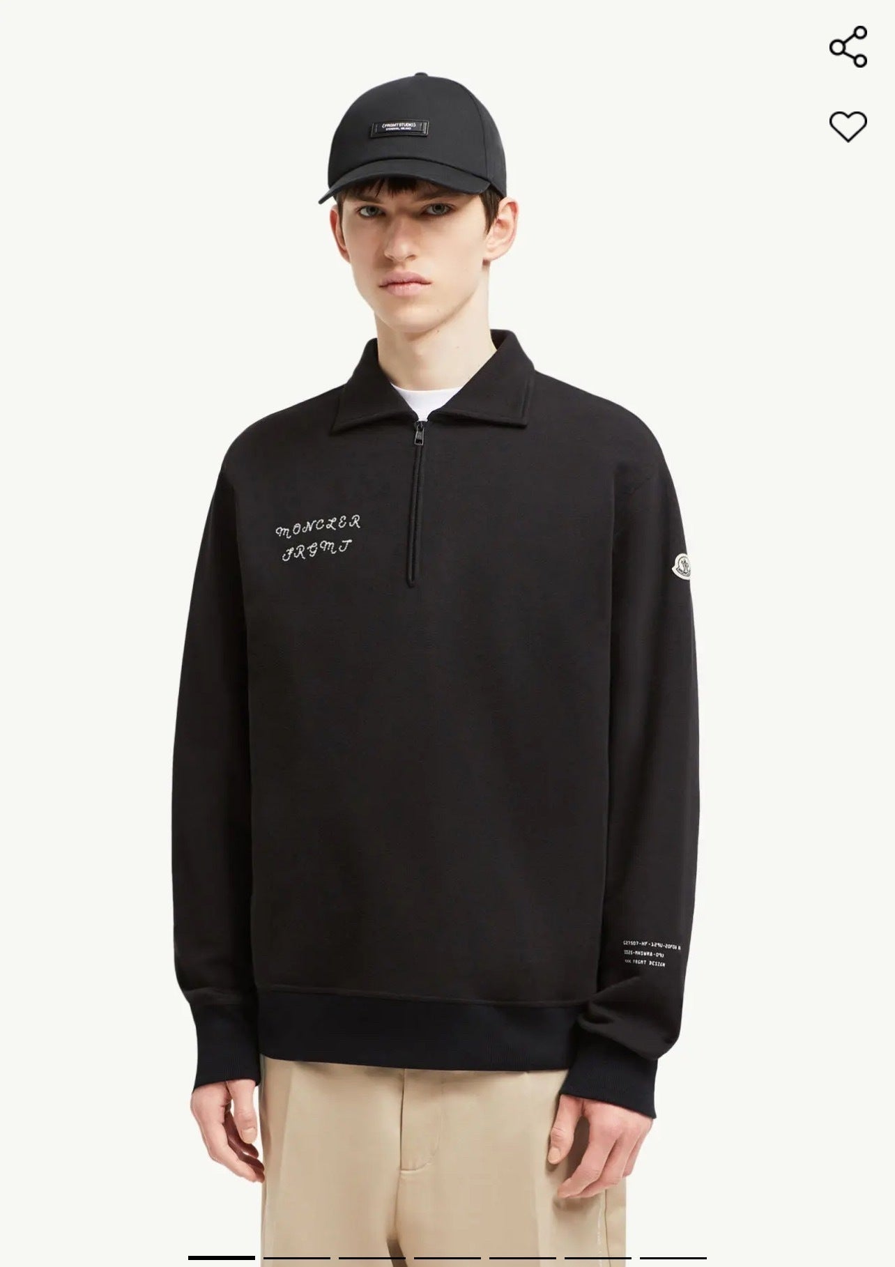 Moncler Embroidered Print Lapel Sweatshirt