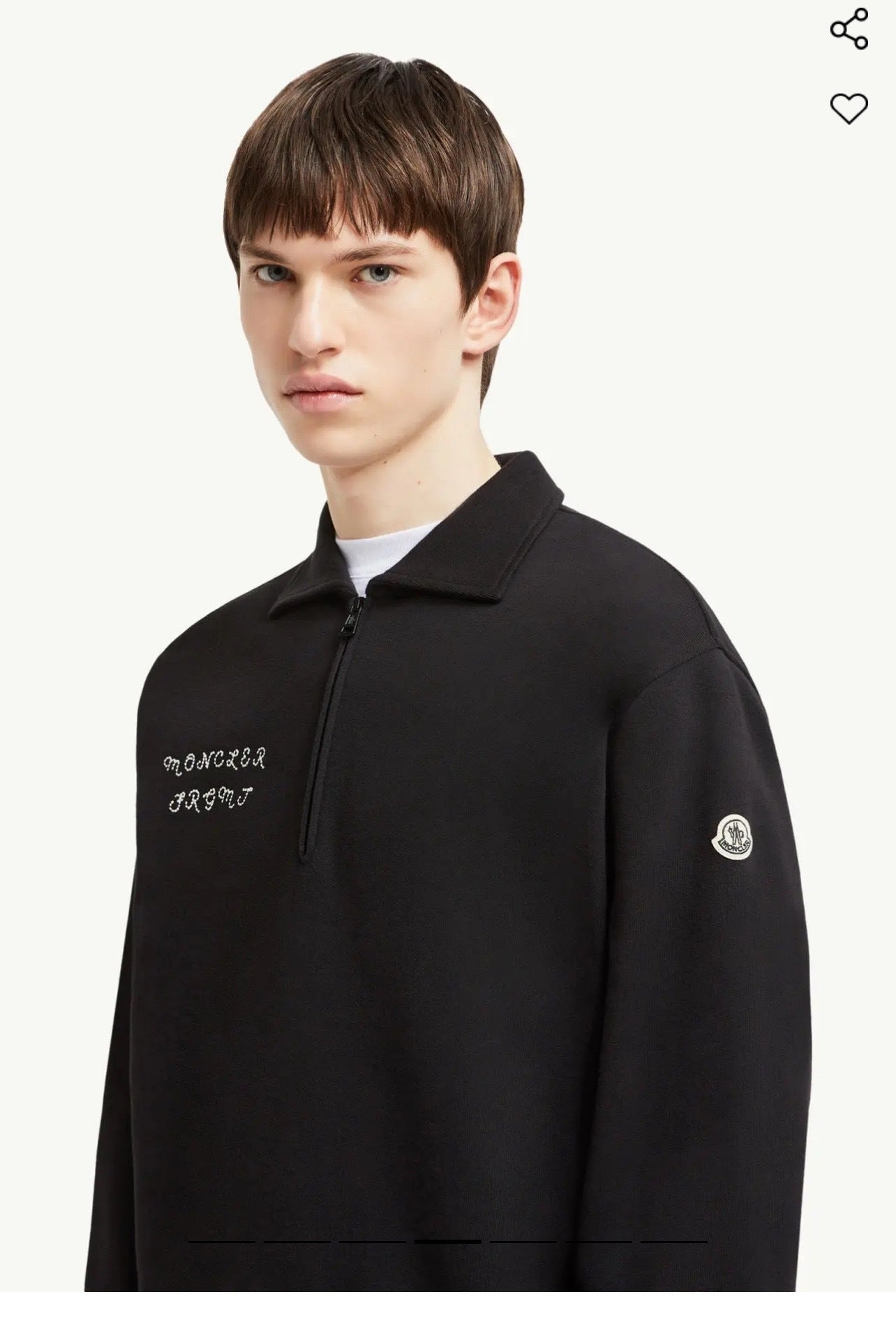 Moncler Embroidered Print Lapel Sweatshirt