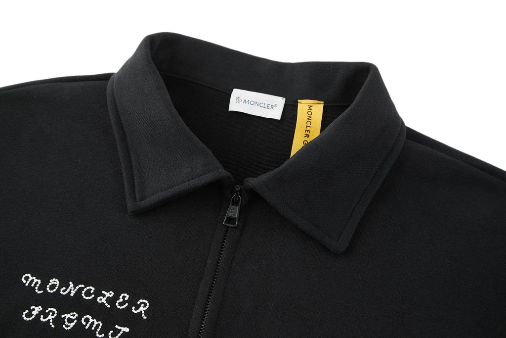 Moncler Embroidered Print Lapel Sweatshirt