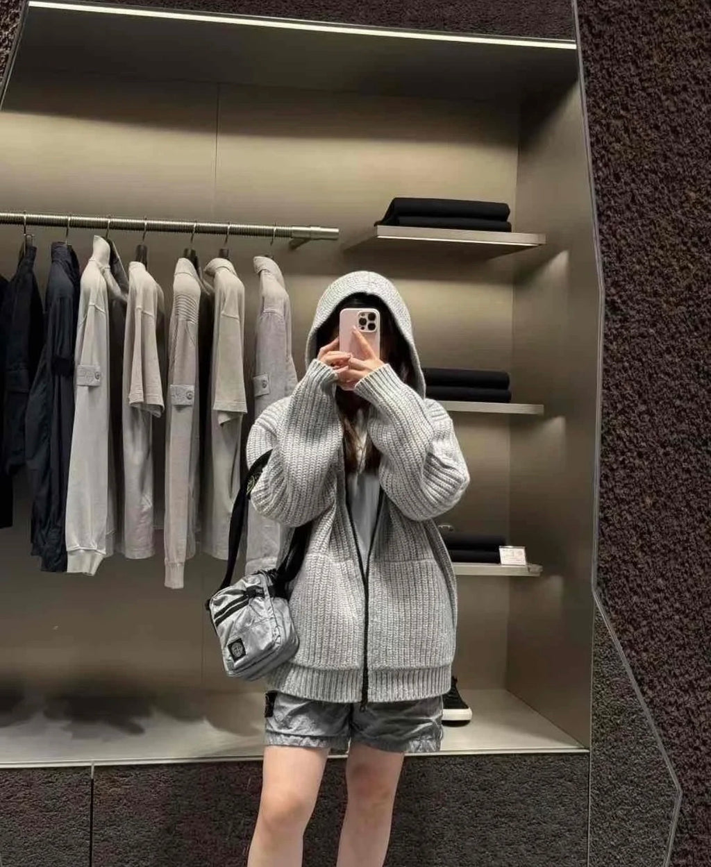 Stone Island Wool Hooded Zip-up Jacket