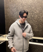Stone Island Wool Hooded Zip-up Jacket