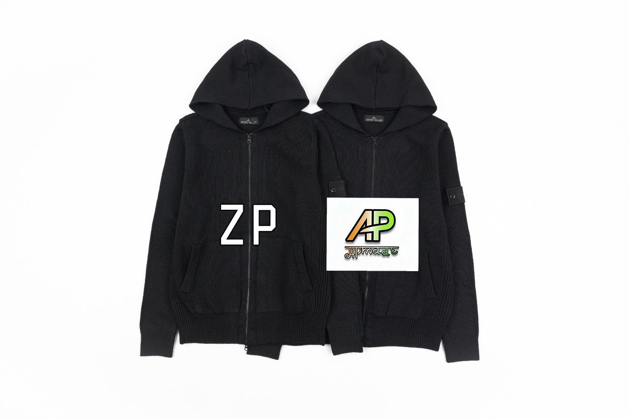 Stone Island Ghost Knit Hooded Zip-Up Hoodie