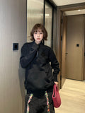 Chrome Hearts 25SS Leather Cross-Panel Half-Zip Long-Sleeve Sweatshirt